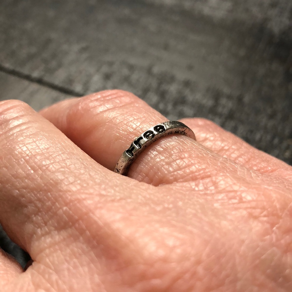 NEW size 6.5 Lucky in Love “Free” Silver Tone Ring